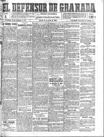 'El Defensor de Granada  : diario político independiente' - Año XL Número 17655  - 1918 Junio 29
