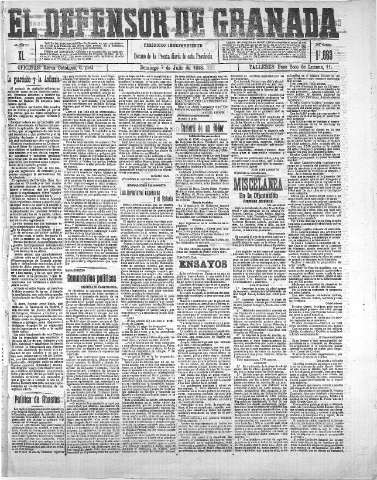 'El Defensor de Granada  : diario político independiente' - Año XL Número 17663  - 1918 Julio 07