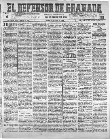 'El Defensor de Granada  : diario político independiente' - Año XL Número 17681  - 1918 Julio 25