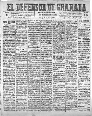 'El Defensor de Granada  : diario político independiente' - Año XL Número 17684  - 1918 Julio 28