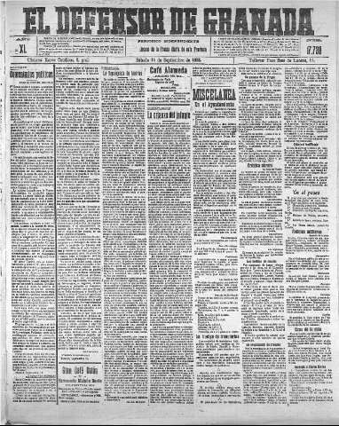 'El Defensor de Granada  : diario político independiente' - Año XL Número 17730  - 1918 Septiembre 14