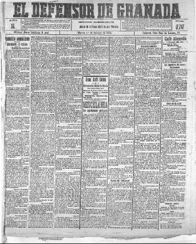 'El Defensor de Granada  : diario político independiente' - Año XL Número 17747  - 1918 Octubre 01