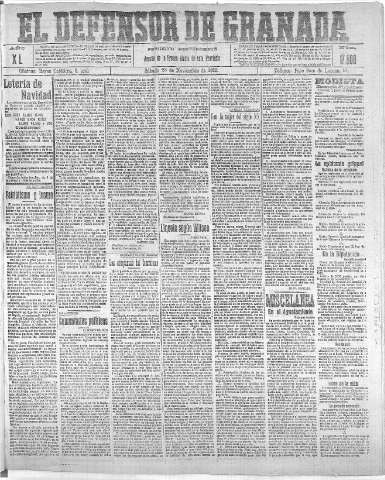 'El Defensor de Granada  : diario político independiente' - Año XL Número 17800  - 1918 Noviembre 23