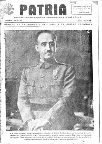 'Patria  : diario de Falange Española Tradicionalista y de las J.O.N.S.' - Año IV Número 208  - 1938 Enero 02