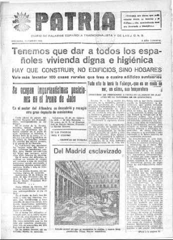 'Patria  : diario de Falange Española Tradicionalista y de las J.O.N.S.' - Año IV Número 148  - 1938 Febrero 15