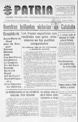 'Patria  : diario de Falange Española Tradicionalista y de las J.O.N.S.' - Año IV Número 454  - 1938 Diciembre 28