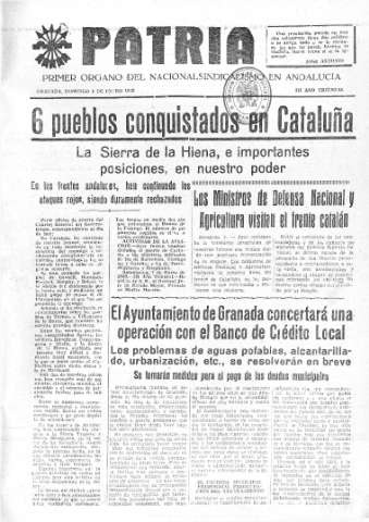 'Patria  : diario de Falange Española Tradicionalista y de las J.O.N.S.' - Año V Número 463  - 1939 Enero 08