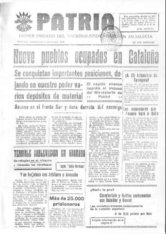 'Patria  : diario de Falange Española Tradicionalista y de las J.O.N.S.' - Año V Número 465  - 1939 Enero 11