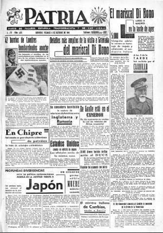 'Patria  : diario de Falange Española Tradicionalista y de las J.O.N.S.' - Año VI Número 1125  - 1940 Octubre 11