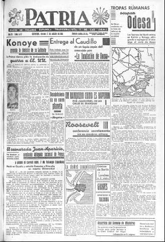 'Patria  : diario de Falange Española Tradicionalista y de las J.O.N.S.' - Año VI Número 1437  - 1941 Octubre 17
