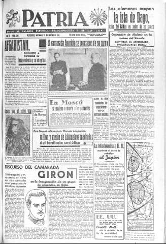'Patria  : diario de Falange Española Tradicionalista y de las J.O.N.S.' - Año VI Número 1441  - 1941 Octubre 22