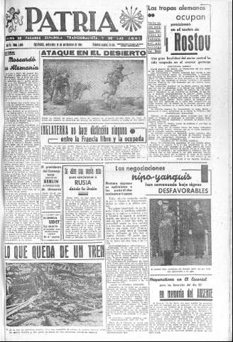 'Patria  : diario de Falange Española Tradicionalista y de las J.O.N.S.' - Año VI Número 1465  - 1941 Noviembre 19
