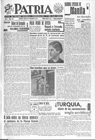 'Patria  : diario de Falange Española Tradicionalista y de las J.O.N.S.' - Año VI Número 1499  - 1941 Diciembre 30