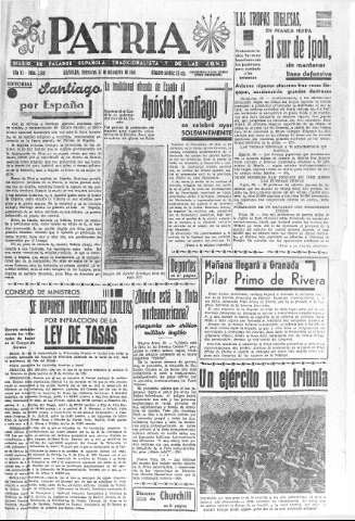 'Patria  : diario de Falange Española Tradicionalista y de las J.O.N.S.' - Año VI Número 1500  - 1941 Diciembre 31
