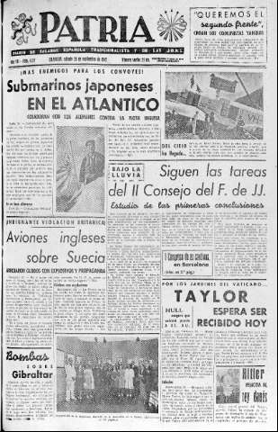 'Patria  : diario de Falange Española Tradicionalista y de las J.O.N.S.' - Año VII Número 1727  - 1942 Septiembre 26