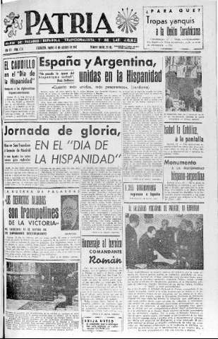 'Patria  : diario de Falange Española Tradicionalista y de las J.O.N.S.' - Año VII Número 1741  - 1942 Octubre 13
