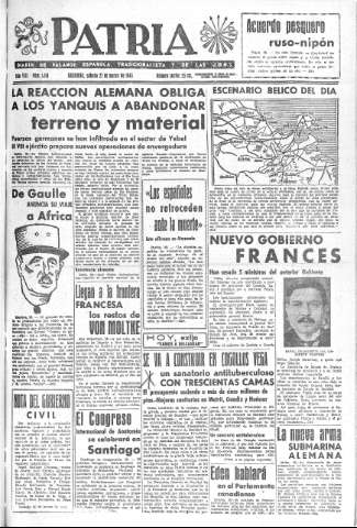 'Patria  : diario de Falange Española Tradicionalista y de las J.O.N.S.' - Año VIII Número 1881  - 1943 Marzo 27