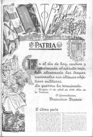 'Patria  : diario de Falange Española Tradicionalista y de las J.O.N.S.' - Año VIII Número 1885  - 1943 Abril 01