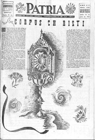 'Patria  : diario de Falange Española Tradicionalista y de las J.O.N.S.' - Año VIII Número 2046  - 1943 Junio 24