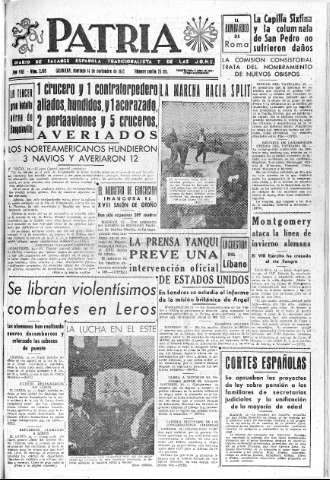 'Patria  : diario de Falange Española Tradicionalista y de las J.O.N.S.' - Año VIII Número 2169  - 1943 Noviembre 14