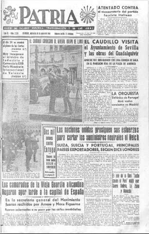 'Patria  : diario de Falange Española Tradicionalista y de las J.O.N.S.' - Año IX Número 2328  - 1944 Mayo 10