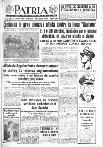 'Patria  : diario de Falange Española Tradicionalista y de las J.O.N.S.' - Año IX Número 2330 2ª ed. - 1944 Mayo 12