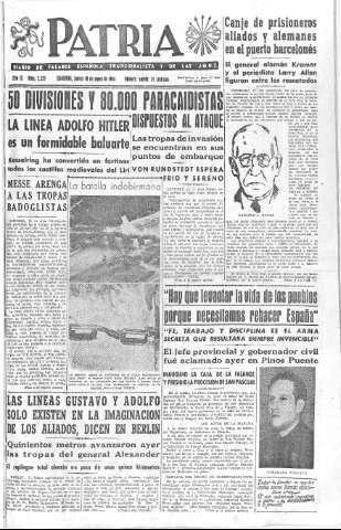 'Patria  : diario de Falange Española Tradicionalista y de las J.O.N.S.' - Año IX Número 2335  - 1944 Mayo 18