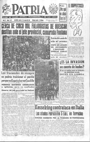 'Patria  : diario de Falange Española Tradicionalista y de las J.O.N.S.' - Año IX Número 2339  - 1944 Mayo 23
