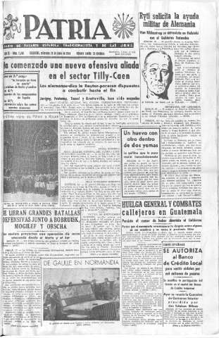 'Patria  : diario de Falange Española Tradicionalista y de las J.O.N.S.' - Año IX Número 2368  - 1944 Junio 28