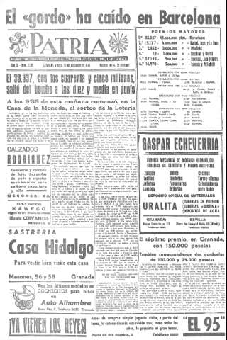 'Patria  : diario de Falange Española Tradicionalista y de las J.O.N.S.' - Año IX Número 2518 2ª ed. - 1944 Diciembre 22