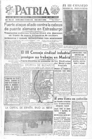 'Patria  : diario de Falange Española Tradicionalista y de las J.O.N.S.' - Año X Número 2540  - 1945 Enero 17