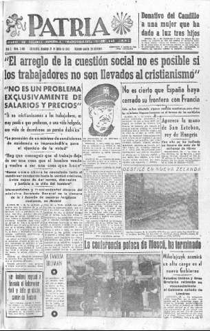 'Patria  : diario de Falange Española Tradicionalista y de las J.O.N.S.' - Año X Número 2663  - 1945 Junio 24