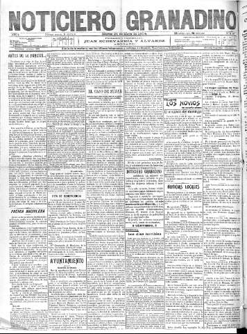 'Noticiero Granadino' - Año I Número 86  - 1904 Mayo 24
