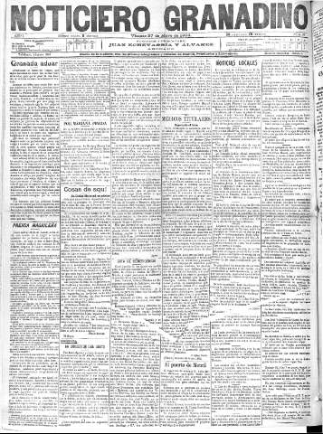 'Noticiero Granadino' - Año I Número 89  - 1904 Mayo 27