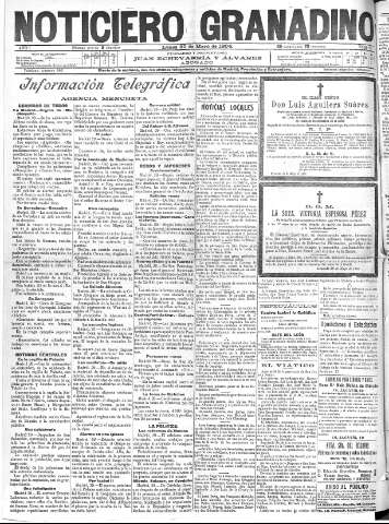 'Noticiero Granadino' - Año I Número 92  - 1904 Mayo 30