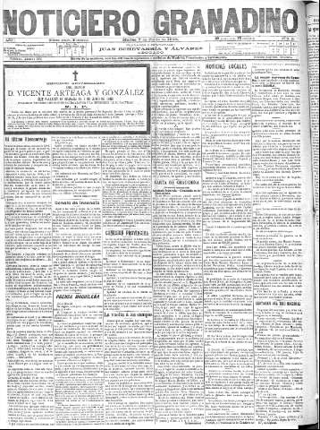 'Noticiero Granadino' - Año I Número 99  - 1904 Junio 07