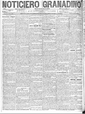 'Noticiero Granadino' - Año I Número 134  - 1904 Julio 12