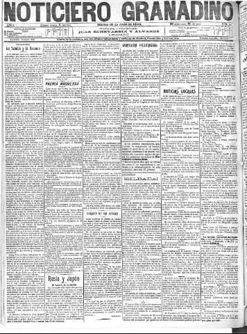 'Noticiero Granadino' - Año I Número 141  - 1904 Julio 19