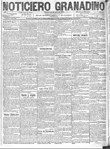 'Noticiero Granadino' - Año I Número 144  - 1904 Julio 22