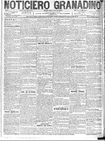 'Noticiero Granadino' - Año I Número 150  - 1904 Julio 28