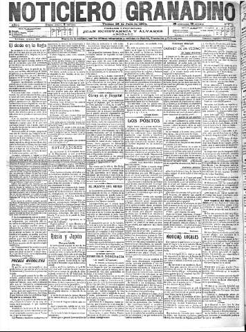 'Noticiero Granadino' - Año I Número 151  - 1904 Julio 29