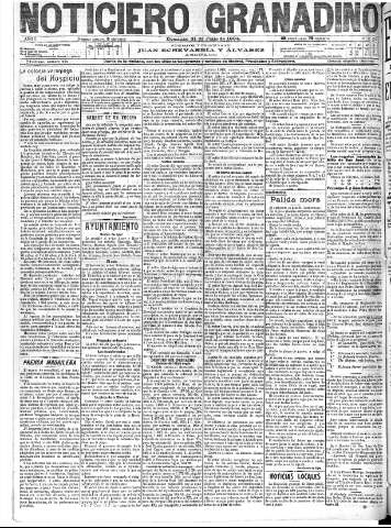 'Noticiero Granadino' - Año I Número 153  - 1904 Julio 31