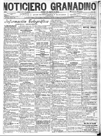 'Noticiero Granadino' - Año I Número 154  - 1904 Agosto 01