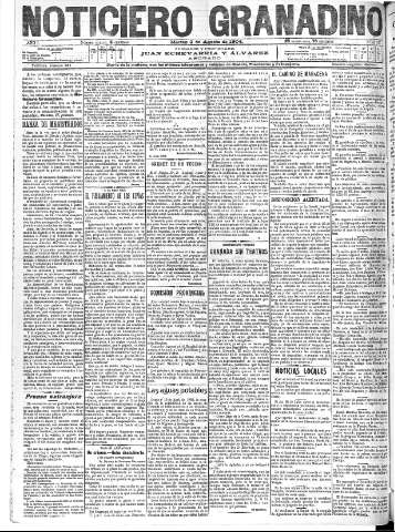 'Noticiero Granadino' - Año I Número 155  - 1904 Agosto 02