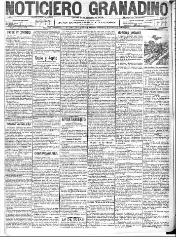 'Noticiero Granadino' - Año I Número 157  - 1904 Agosto 04