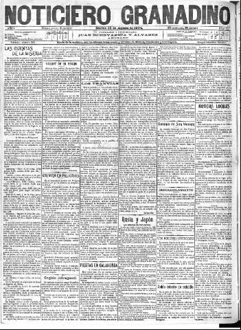 'Noticiero Granadino' - Año I Número 169  - 1904 Agosto 16