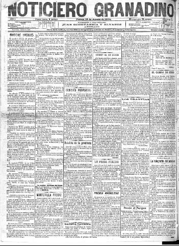 'Noticiero Granadino' - Año I Número 171  - 1904 Agosto 18