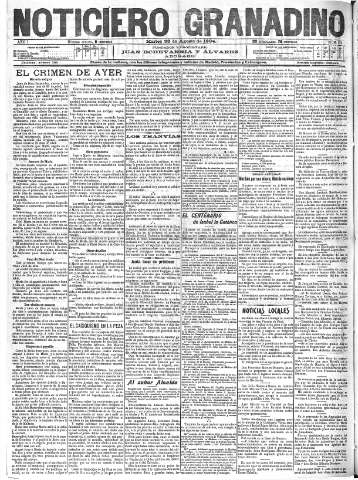 'Noticiero Granadino' - Año I Número 176  - 1904 Agosto 23