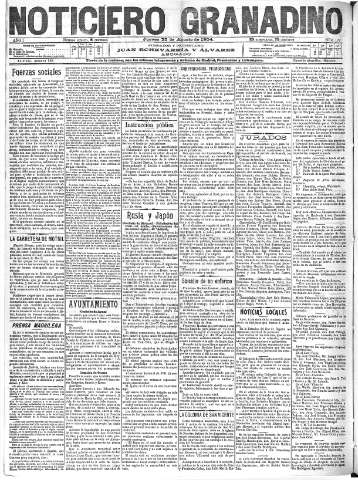 'Noticiero Granadino' - Año I Número 178  - 1904 Agosto 25