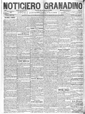 'Noticiero Granadino' - Año I Número 179  - 1904 Agosto 26